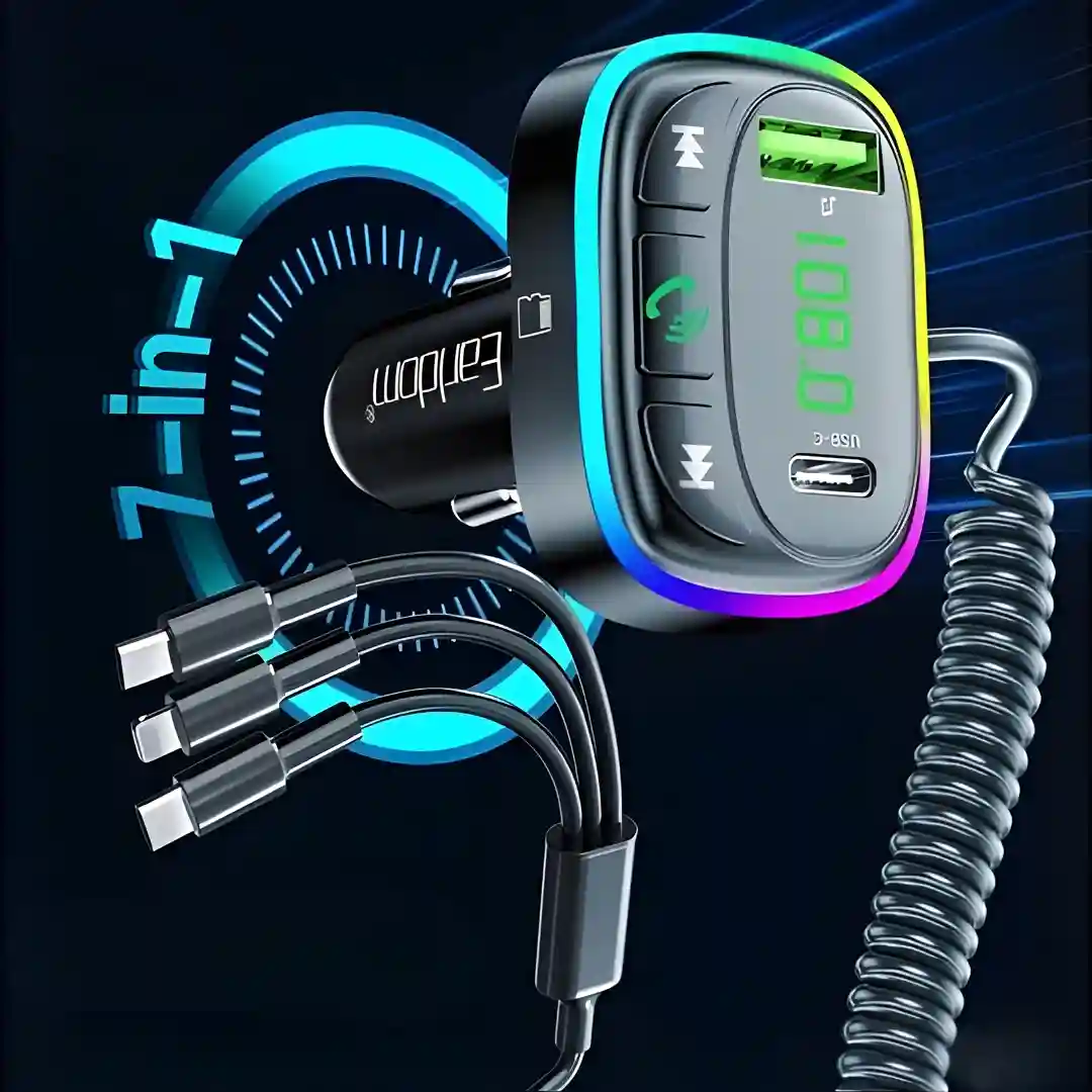Fm Transmiter Bluetooth Phone Call And Music With Charger